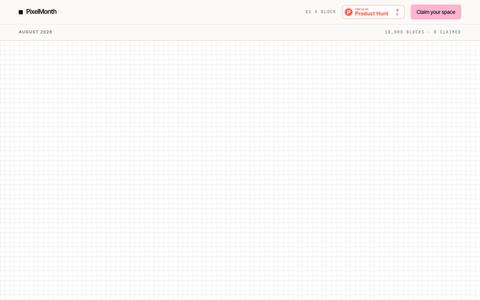 Live pixel board — claim your blocks | PixelMonth — screenshot