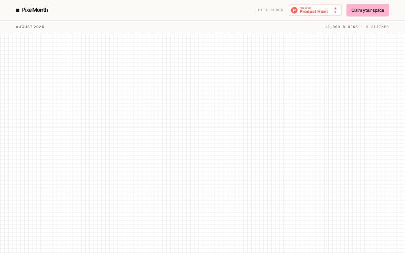 Live pixel board — claim your blocks | PixelMonth — screenshot