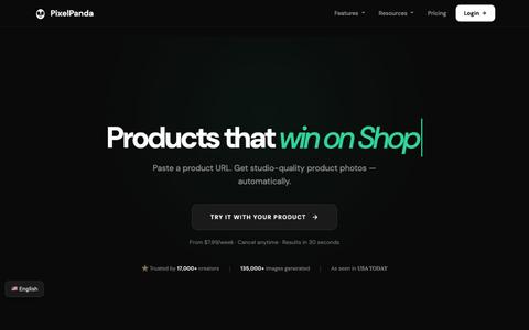 PixelPanda — Product Photos That Sell | AI Product Photography — screenshot