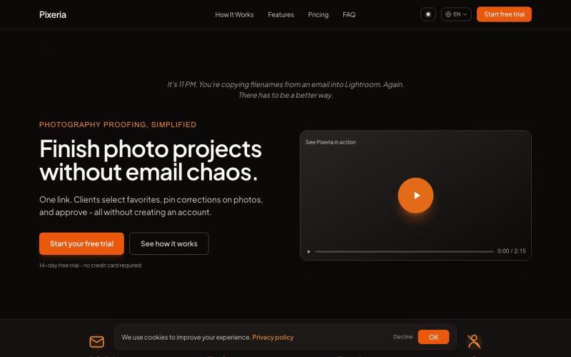 Pixeria — Proofing, Galleries & Photo Sales for Photographers — screenshot