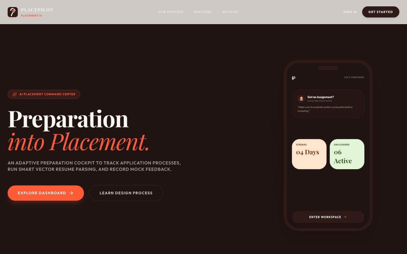 PlacePilot AI | Placement Command Center — screenshot