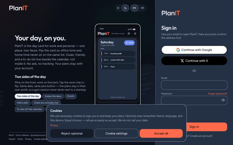 PlanIT — screenshot