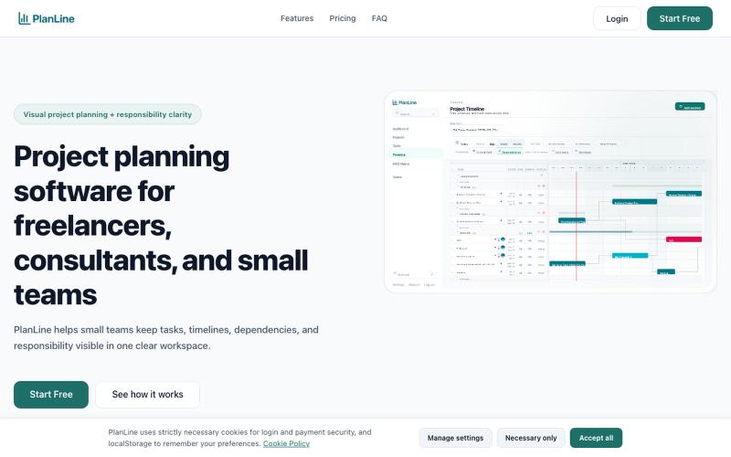 PlanLine | Project Planning Software for Freelancers, Consultants, and Small Tea — screenshot