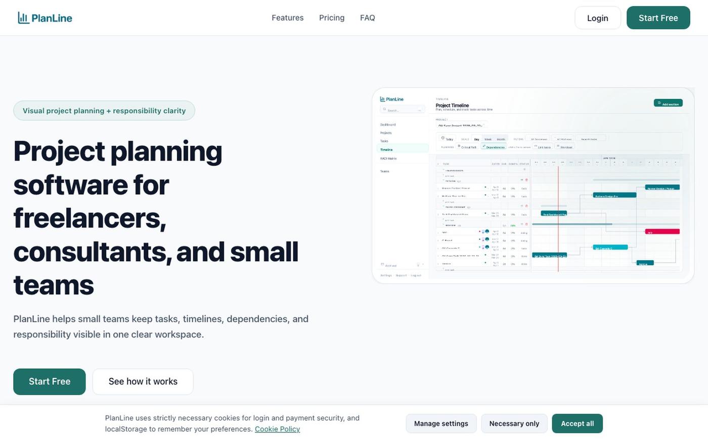 PlanLine | Project Planning Software for Freelancers, Consultants, and Small Tea — screenshot