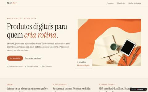 Ateliê Foco — Ebooks, planilhas e planners digitais — screenshot