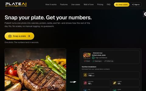 PlateAI | Snap a Meal. Get Instant AI Nutrition. — screenshot