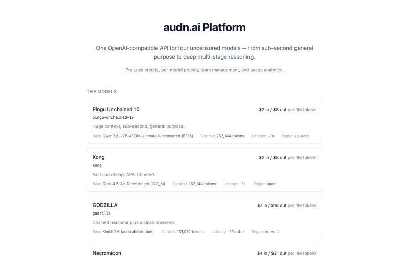Platform | audn.ai — screenshot