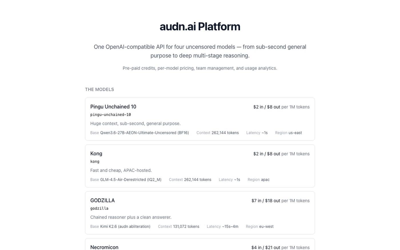 Platform | audn.ai — screenshot