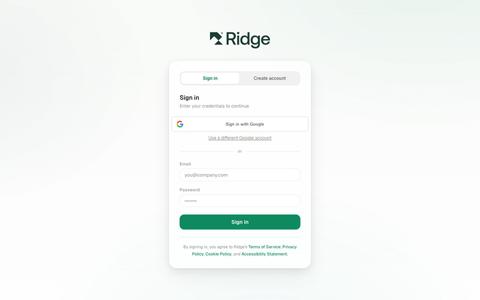 Ridge | App — screenshot