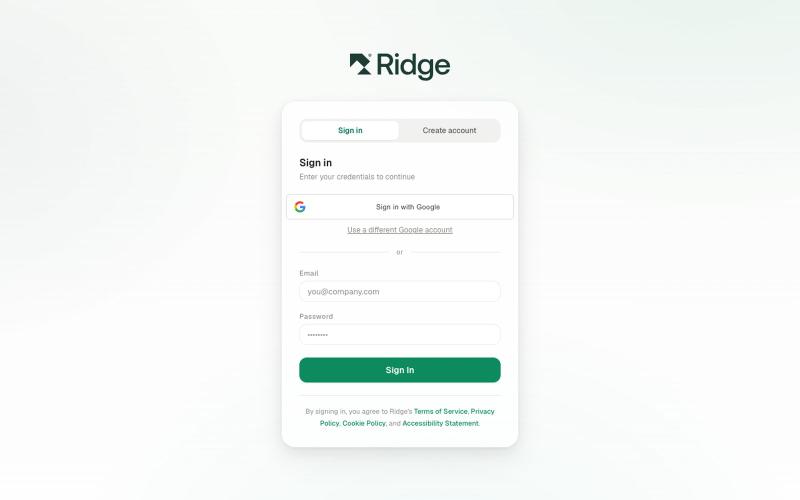 Ridge | App — screenshot