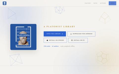 Plato Scroll — A Platonist Library — screenshot
