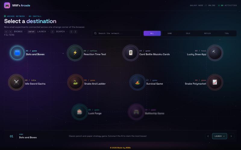 MiM's Arcade — screenshot