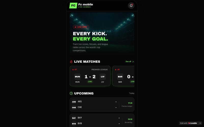 Fc Football — Live Football Scores — screenshot