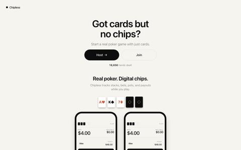 Chipless — Poker Set in Your Pocket — screenshot