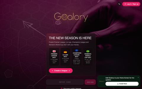 Goalory | Predict Premier League, La Liga, Champions League & WWC 2027 — screenshot
