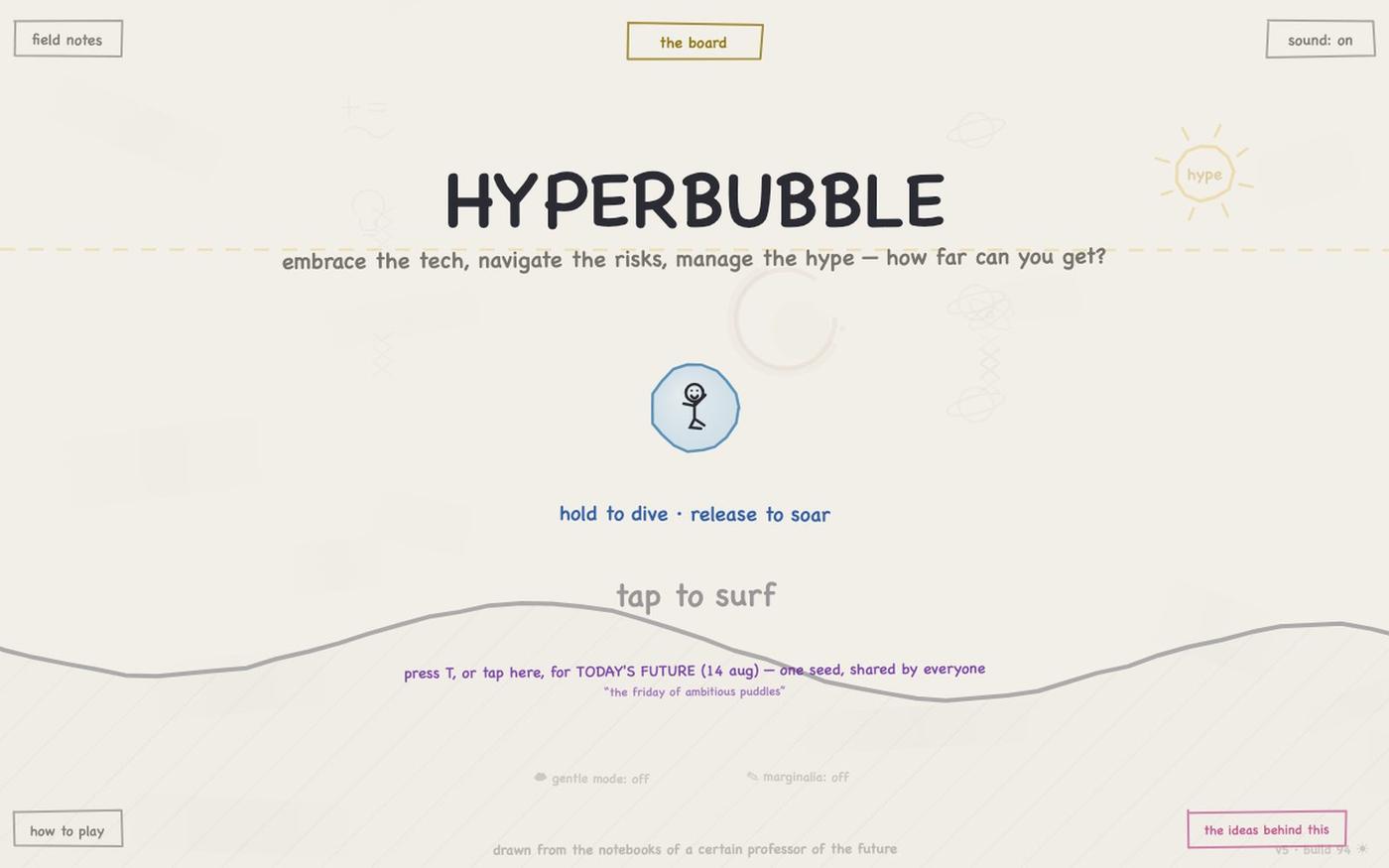 HYPERBUBBLE — embrace the tech, navigate the risks, manage the hype. How far can — screenshot