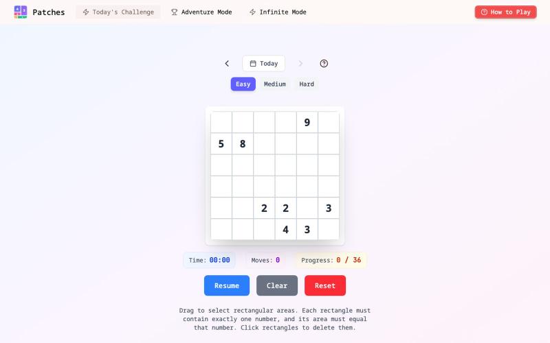 Patches - Free Daily Logic Puzzle Game | Play Patches Online — screenshot