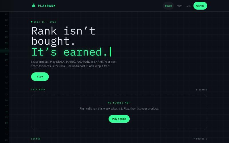 Playrank — screenshot