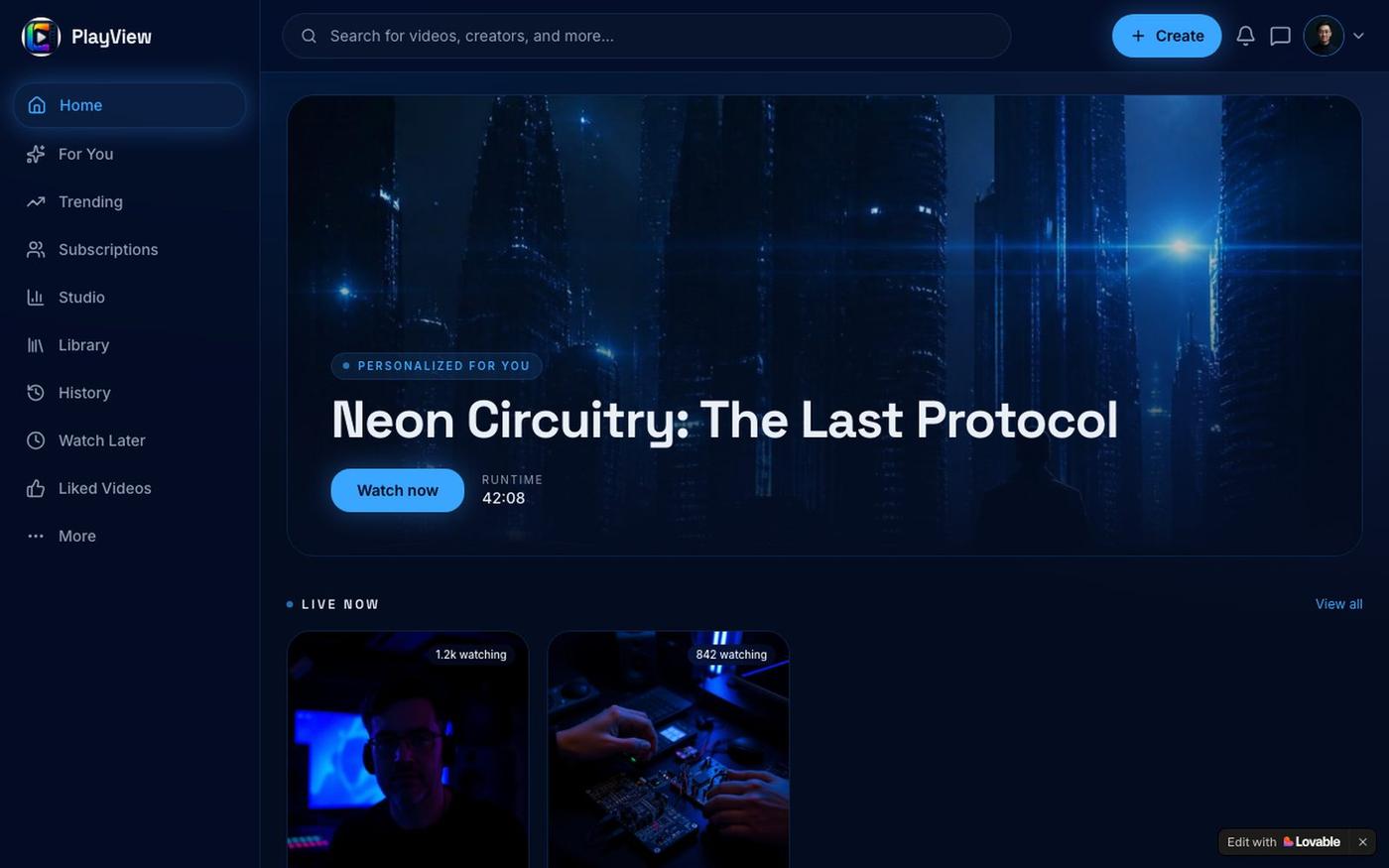 PlayView — Premium Video for Creators — screenshot