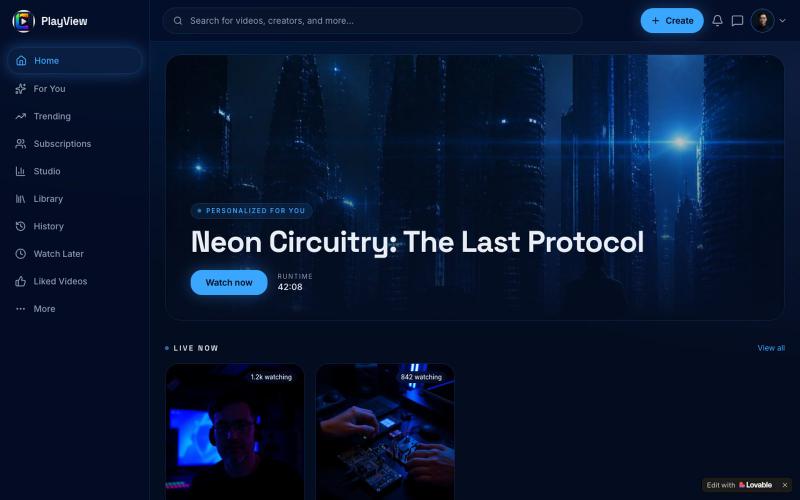 PlayView — Premium Video for Creators — screenshot