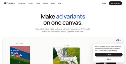 PlentyLabs | AI-Native Creative Agency & Agentic Platform — screenshot