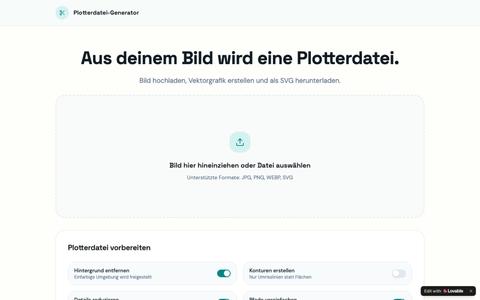 Plotterdatei-Generator – Bild in SVG vektorisieren — screenshot