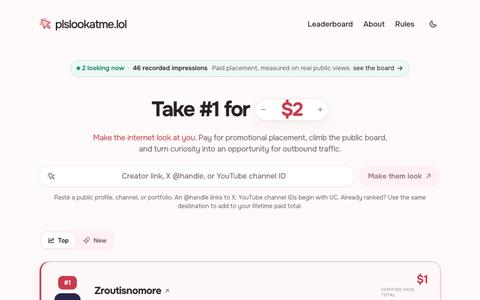 plslookatme.lol — Pay for attention. — screenshot