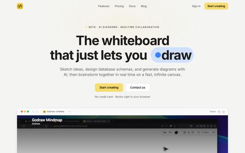 GoDraw: Free Online Whiteboard & Diagram Tool — screenshot