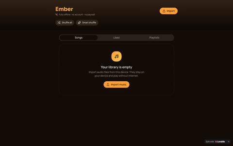 Ember — Offline Music Player for Your Own Library — screenshot