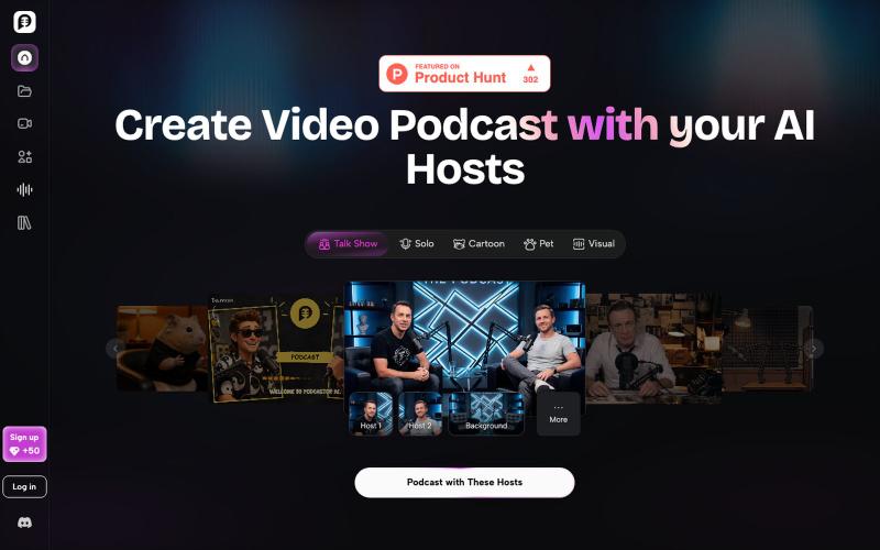 AI Podcast Generator: Turn Any Content Into a Podcast | PodcastorAI — screenshot