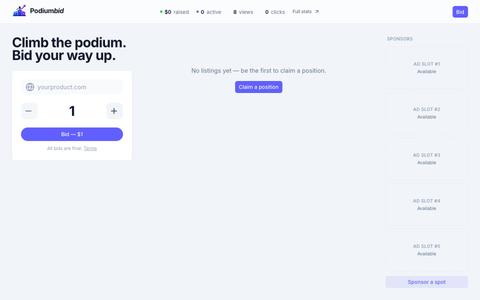 Podium — bigger bid, better position — screenshot