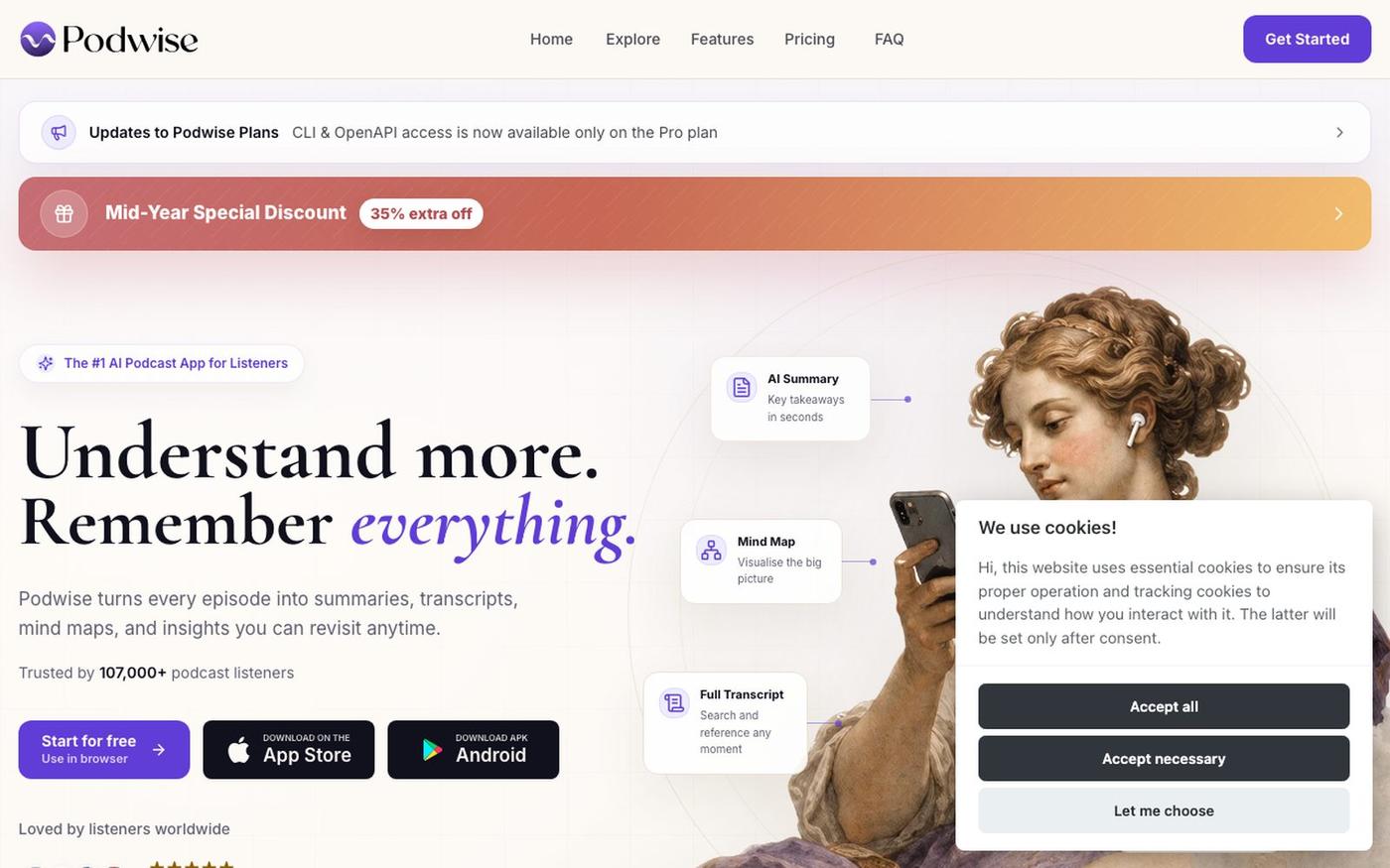 Podwise - AI Copilot for Podcast Listeners — screenshot