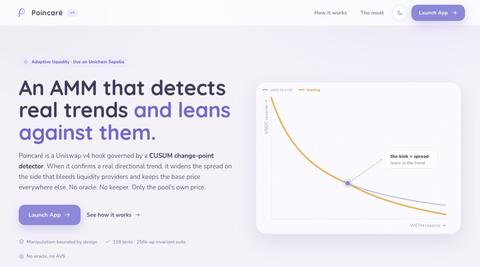 Poincaré · adaptive liquidity — screenshot