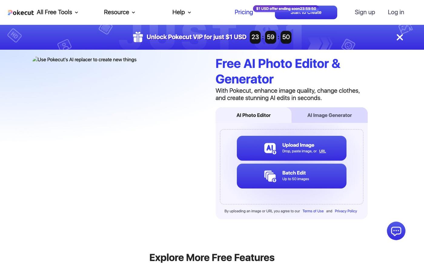 Pokecut: Free Online AI Photo Editor & Image Generator — screenshot