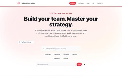Pokémon Team Builder — Build, Analyze & Share Balanced Teams | Free Online Tool — screenshot