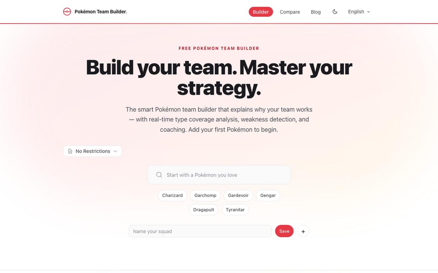 Pokémon Team Builder — Build, Analyze & Share Balanced Teams | Free Online Tool — screenshot