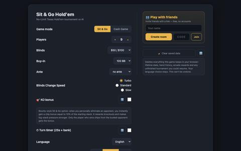 Sit & Go Hold'em — screenshot