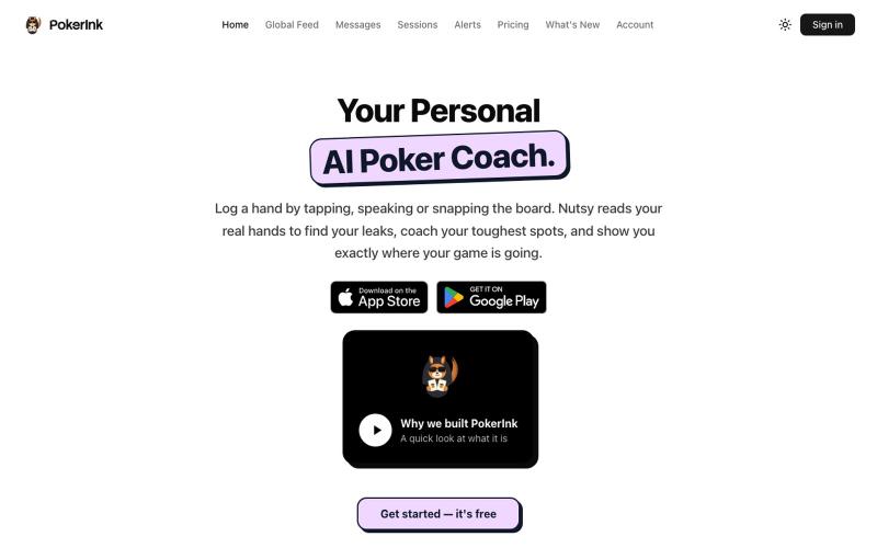 PokerInk: Poker Log & AI Coach — Live Poker Journal App — screenshot