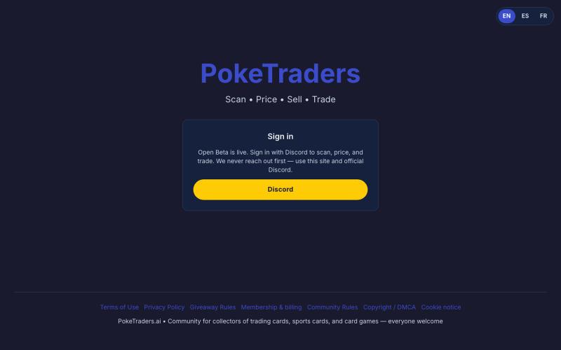 PokeTraders - Collectible Cards & Trading — screenshot