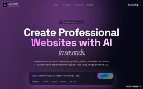 POLAMREDDY AJAY KUMAR – AI Website Builder — screenshot