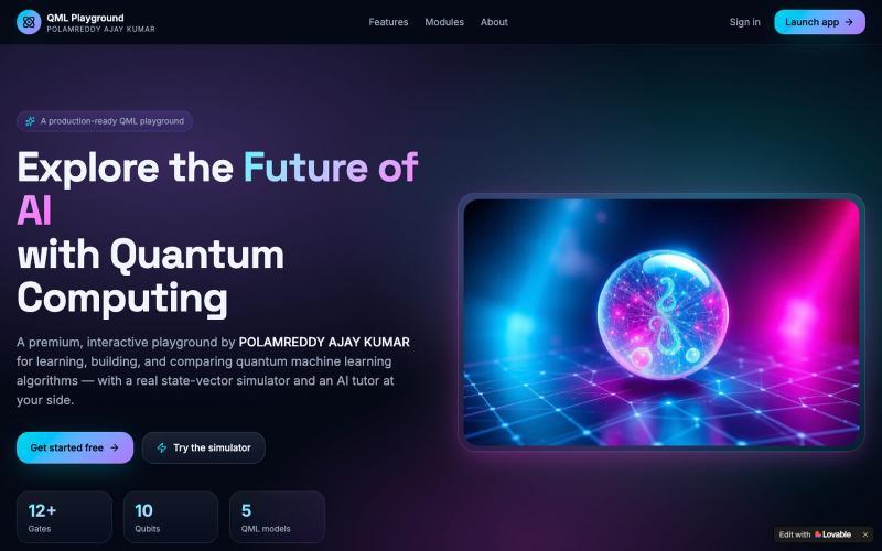Quantum ML Playground — POLAMREDDY AJAY KUMAR — screenshot