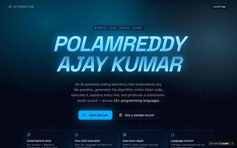 POLAMREDDY AJAY KUMAR – AI Coding Lab — screenshot