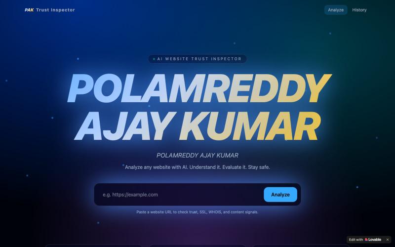 POLAMREDDY AJAY KUMAR — AI Website Trust Inspector — screenshot