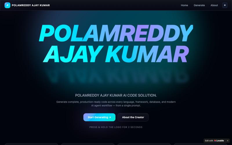 POLAMREDDY AJAY KUMAR — AI Code Solution — screenshot