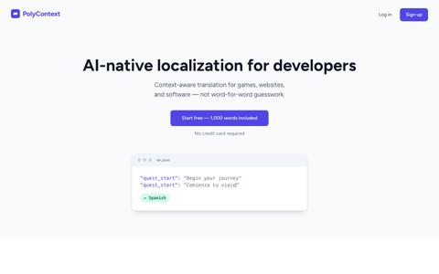 PolyContext — AI-native localization for developers — screenshot