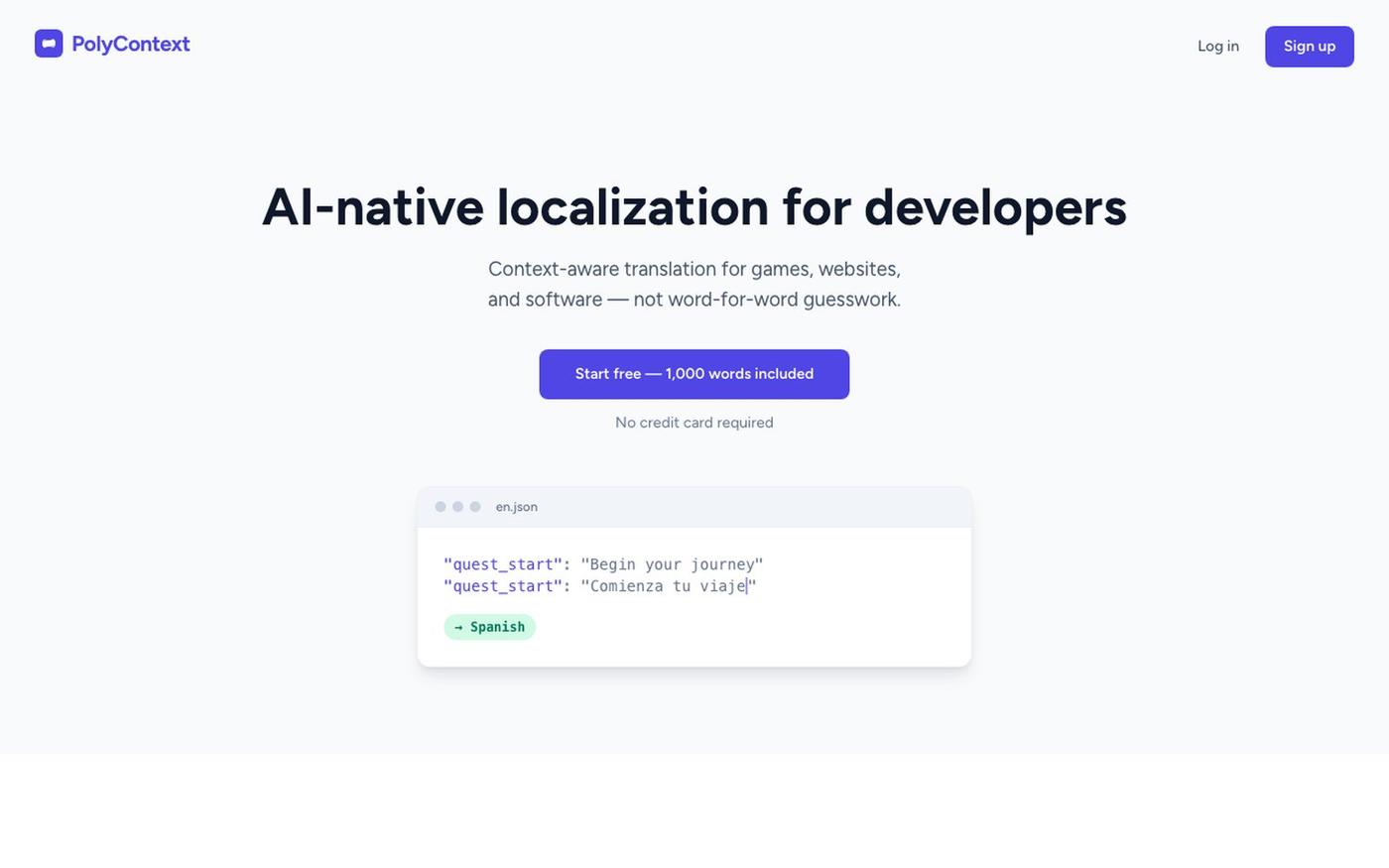 PolyContext — AI-native localization for developers — screenshot