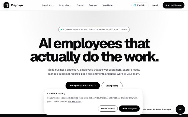 AI Employees for Business | Polyosync — screenshot