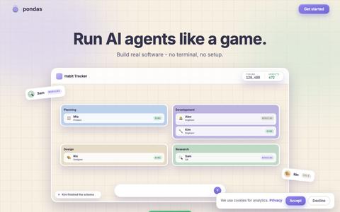 pondas - Run AI agents like a game — screenshot