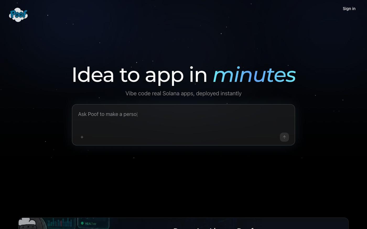 Poof.new - Build Solana dApps in Minutes — screenshot