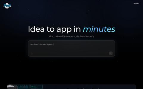 Poof.new - Build Solana dApps in Minutes — screenshot
